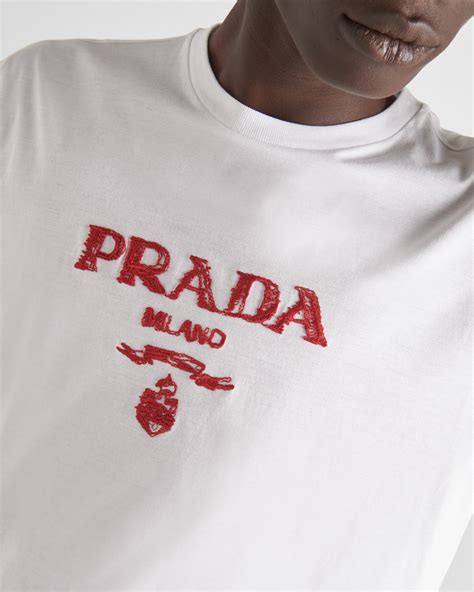 prada t shirt red line|prada long sleeve t shirt.